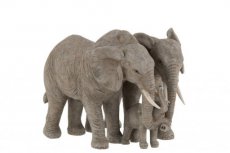 j-line 6484 Knuffelende familie olifanten Grijs
