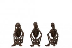 J-line 11659 Set van 3 skeletten Horen, zien & zwijgen
