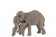 Grijze knuffelende olifanten