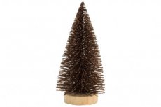 Kerstboom Glitter bruin S