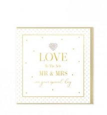 Wenskaart Love to the new mr & mrs Mad dots