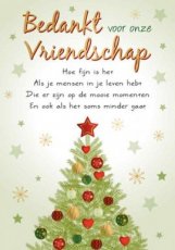 Kerst Intense 21 Wenskaart Bedankt voor onze vriendschap