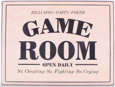 Tekstbord: Game room EM7159