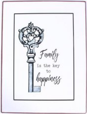 Tekstbord 205 Tekstbord: Family is the key to happiness EM7128