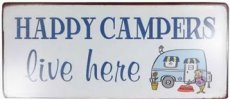 Tekstbord: Happy campers live here. EM5097