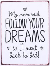 Tekstbord 138 Tekstbord: My mom said follow your dreams...EM5734