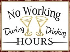 Tekstbord 022 Tekstbord: No working during drinking... EM5463